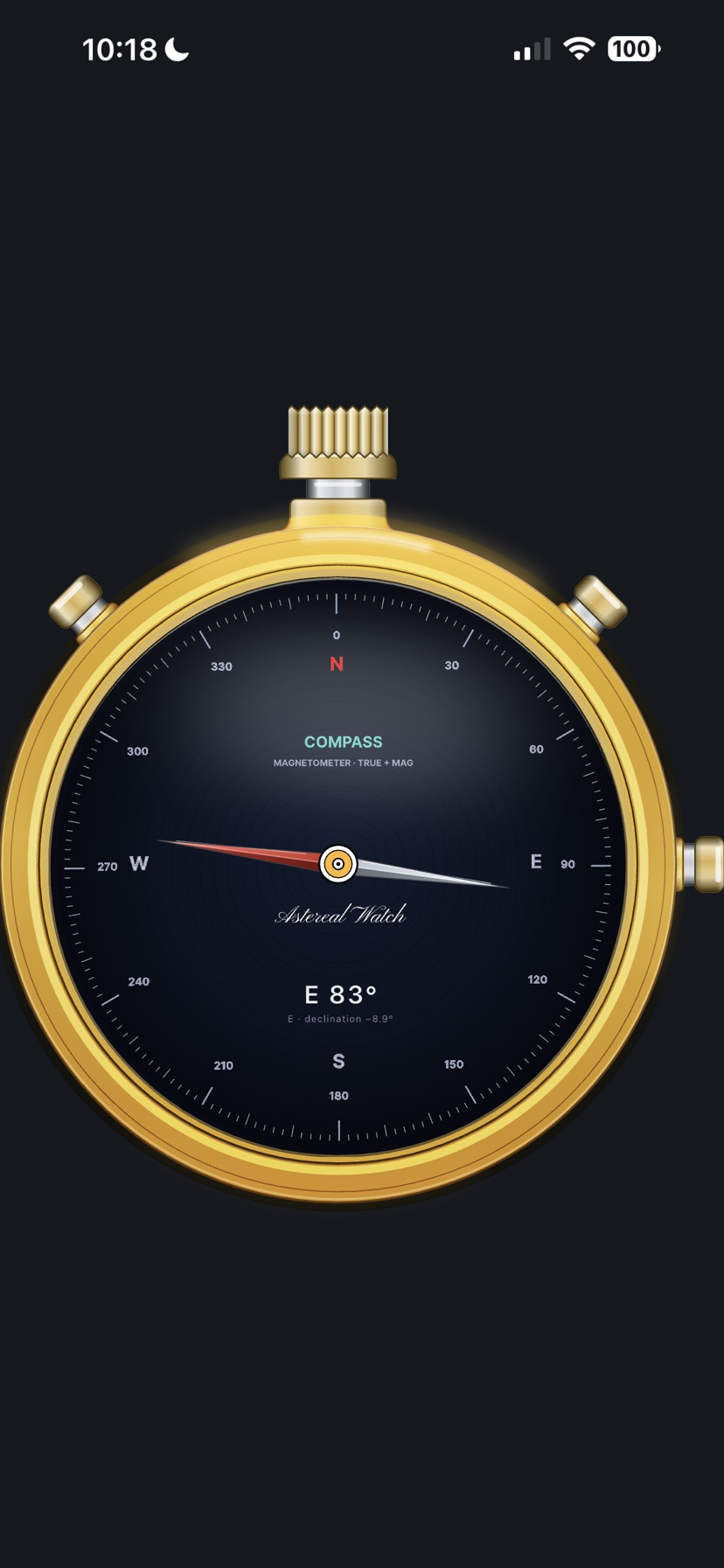 byeWatch pocket-watch compass screen