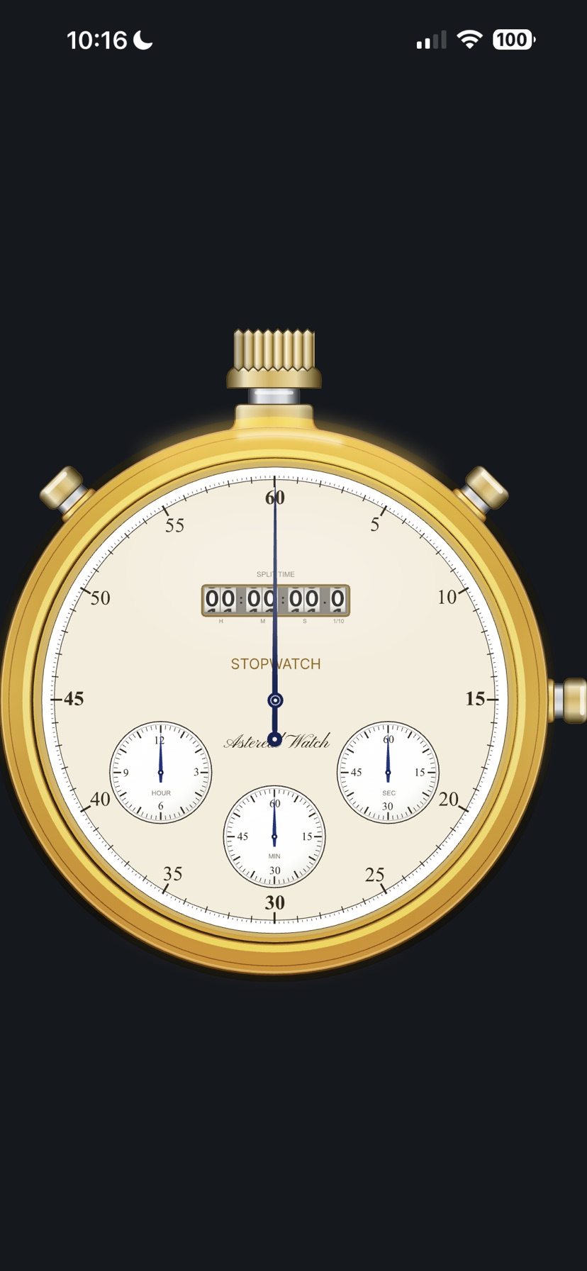 Quadrante dell'orologio cronometro