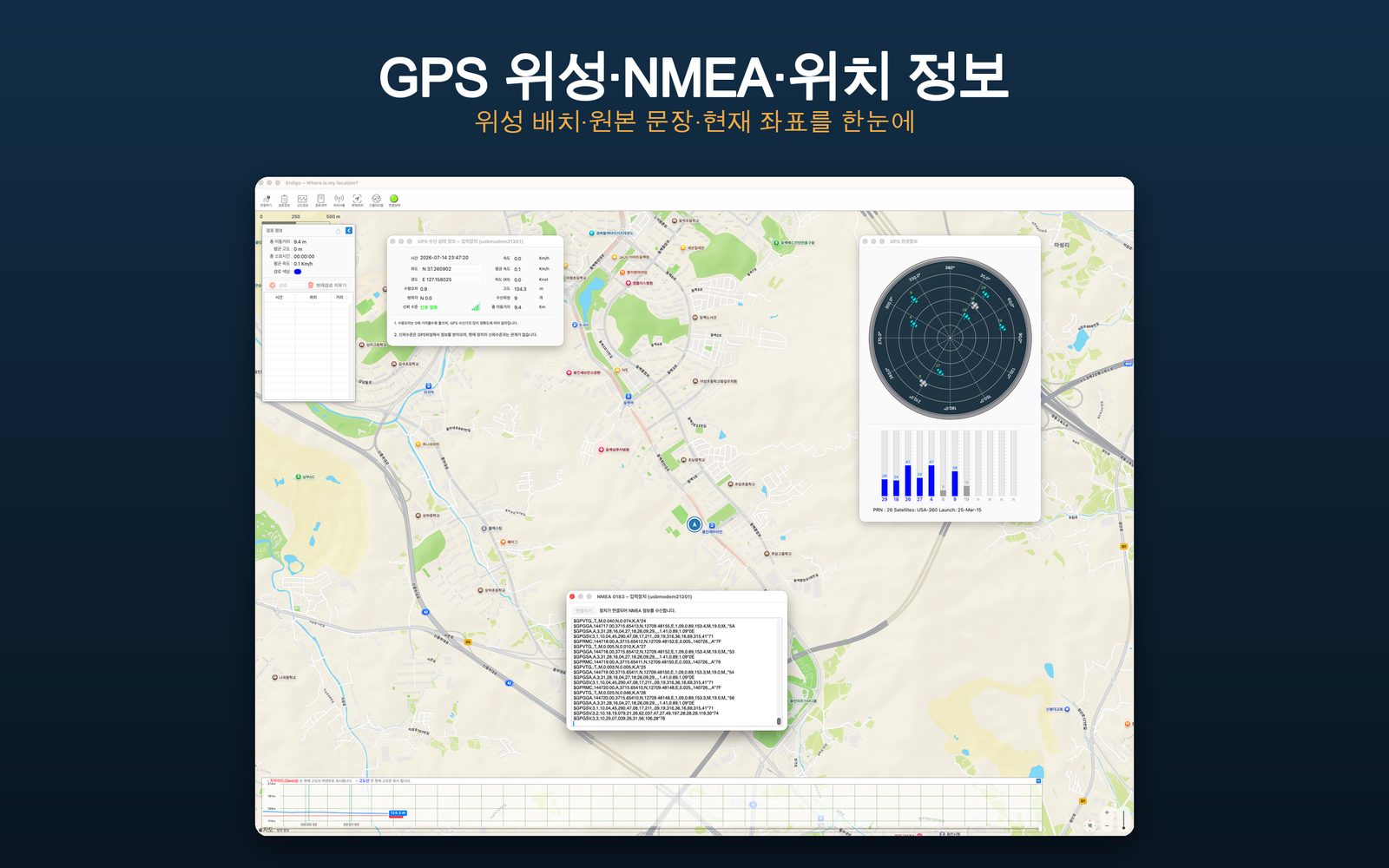 GPS 상태 &middot; 위성 &middot; NMEA